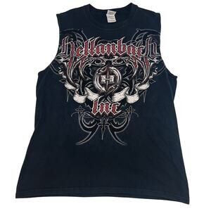 Hellanbach Inc T-Shirt Men Size M Black Front Back Graphic Sleeveless Hellraiser